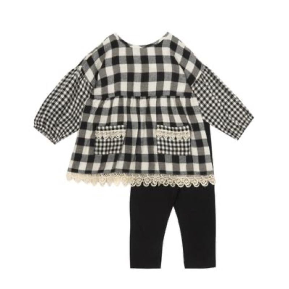 Rare Editions Black and White Checkered Dress Set